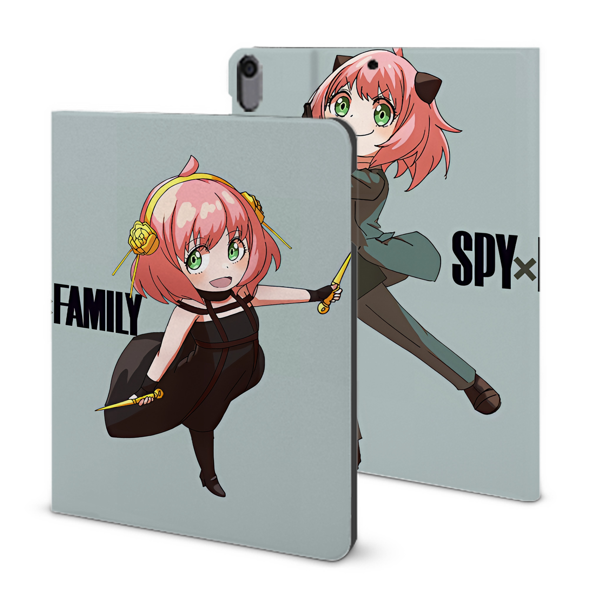 （画像用） SPY×FAMILY间谍家家酒 IPad ケース ブック型 PUレザー TPU 耐衝撃 軽量 薄型 ペン収納なし 全面保護 IPad 各モデル対応